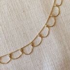 GoldFi 18k Gold Filled Bali Style Belly Chain With Cubic Zirconia Stones