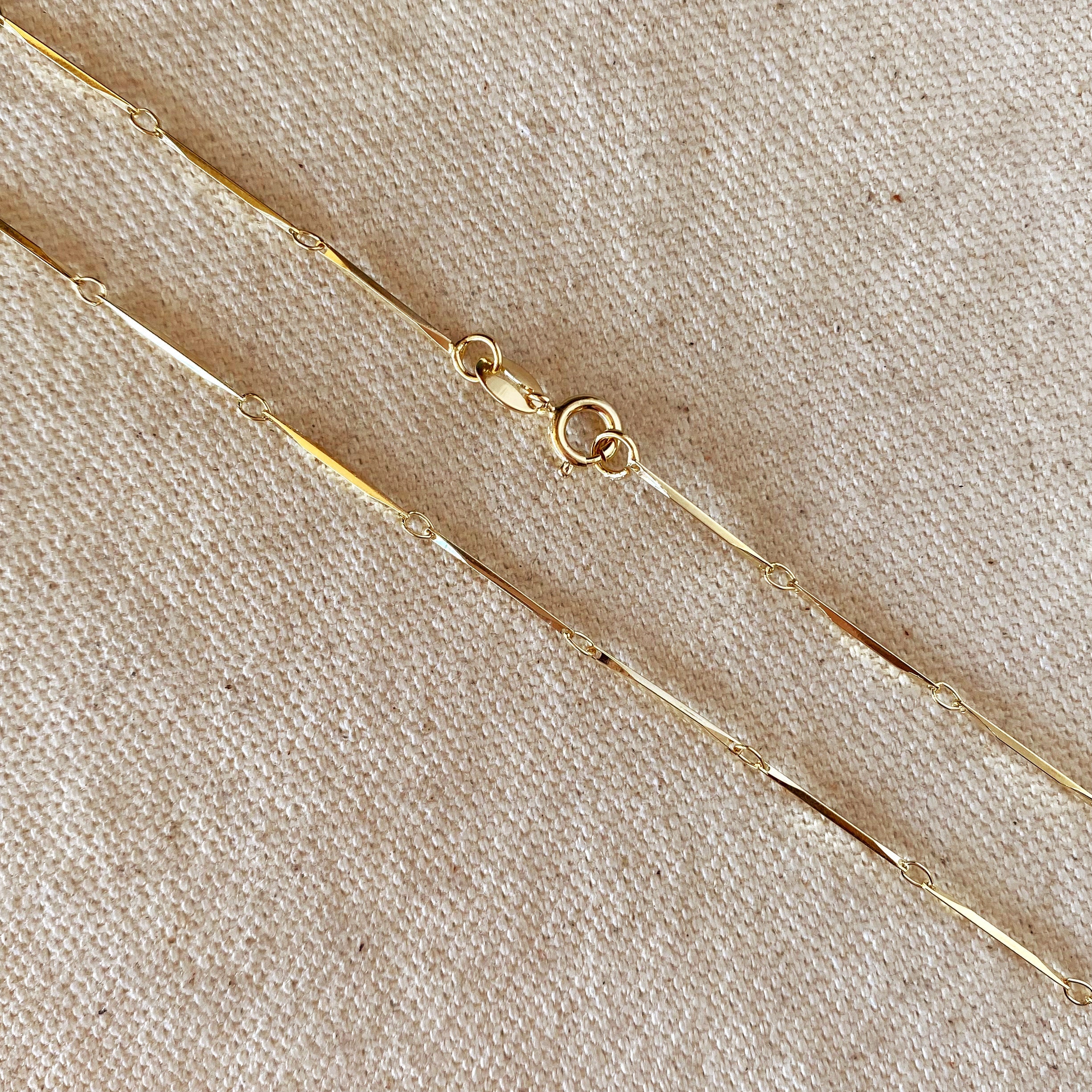 Mondsee 18k Gold Filled 1mm Diamond Cut Straw Chain | 18k Gold Filled Jewelry