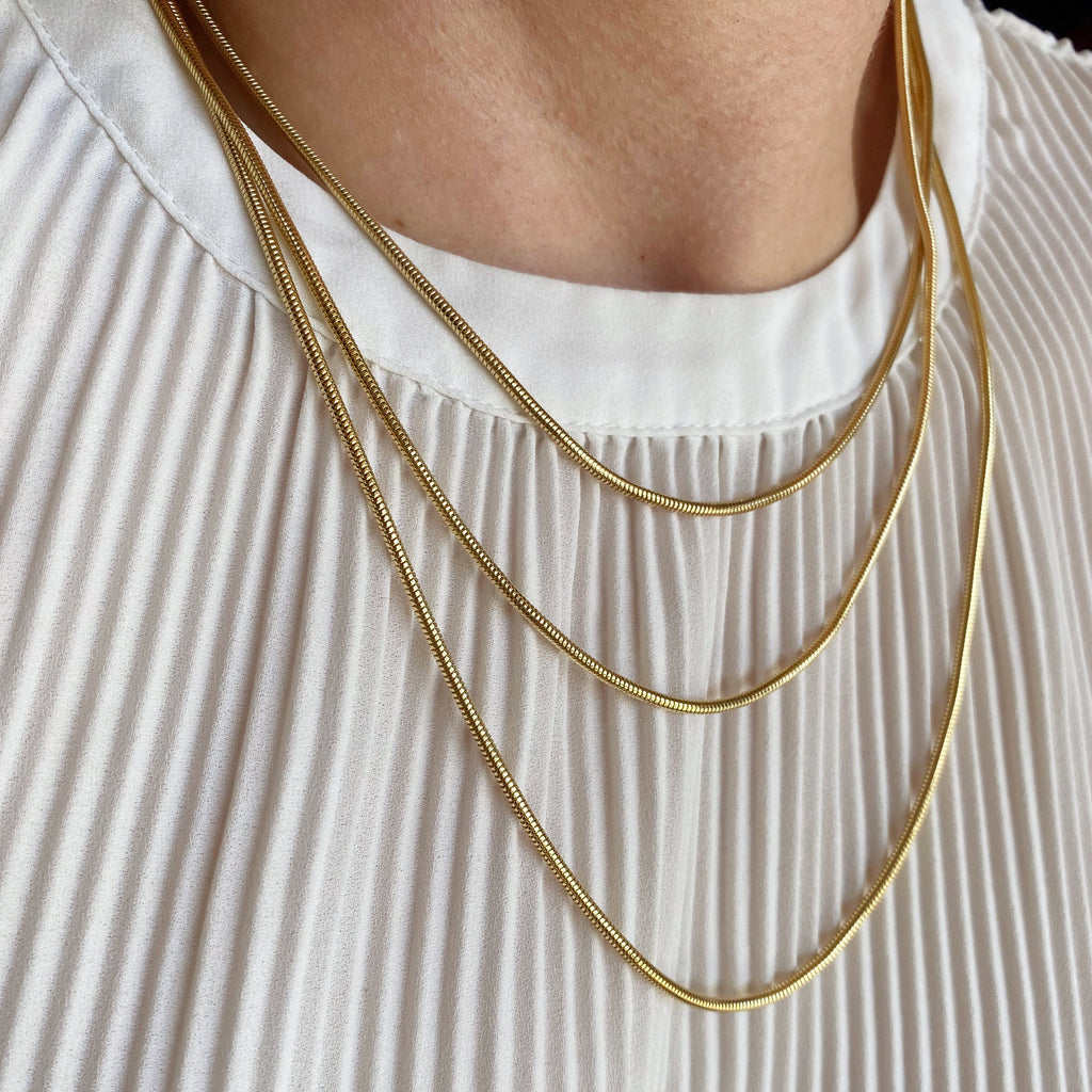 Mondsee 18K Gold Filled Rounded Snake Chain | 18k Gold Filled Jewelry