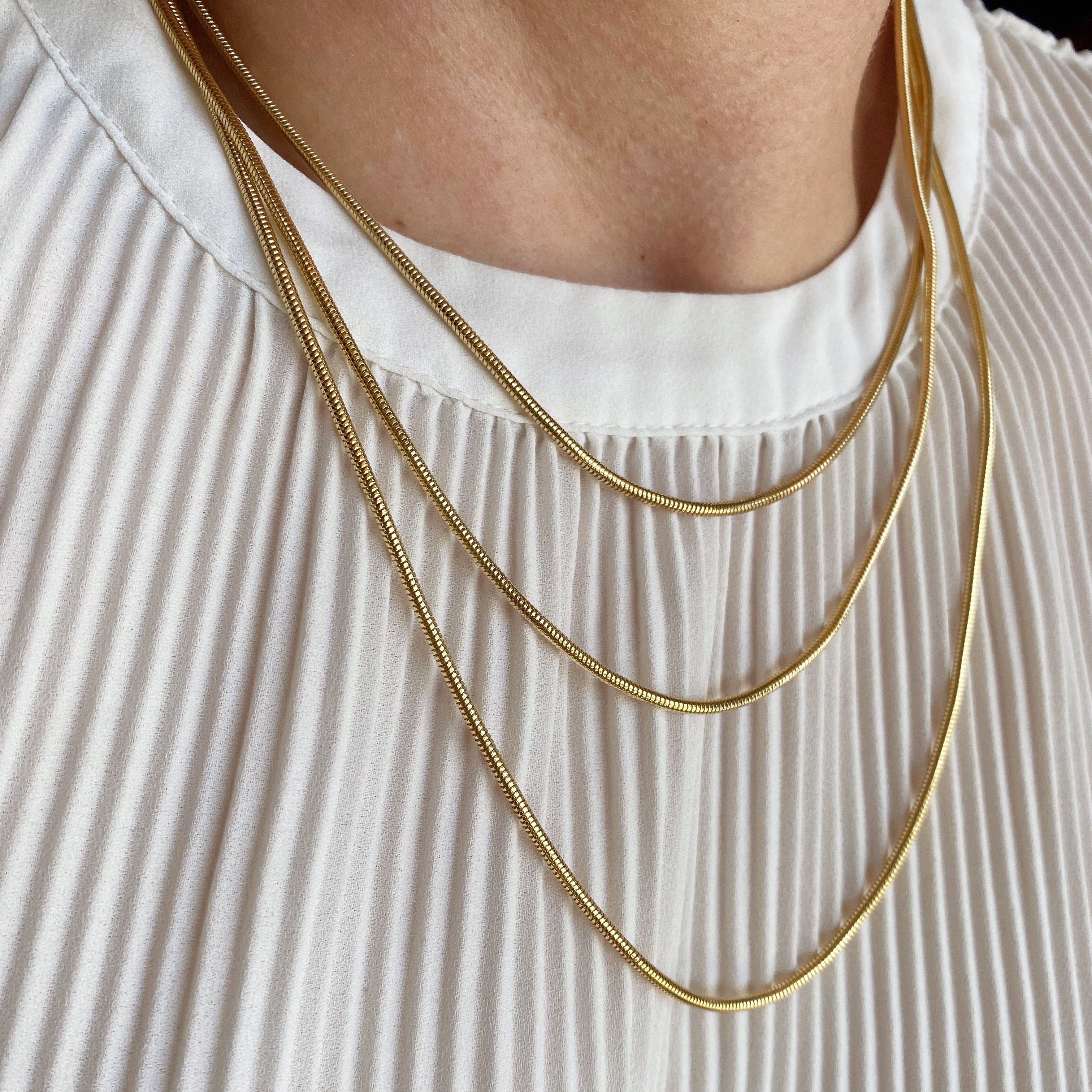 Mondsee 18K Gold Filled Rounded Snake Chain | 18k Gold Filled Jewelry
