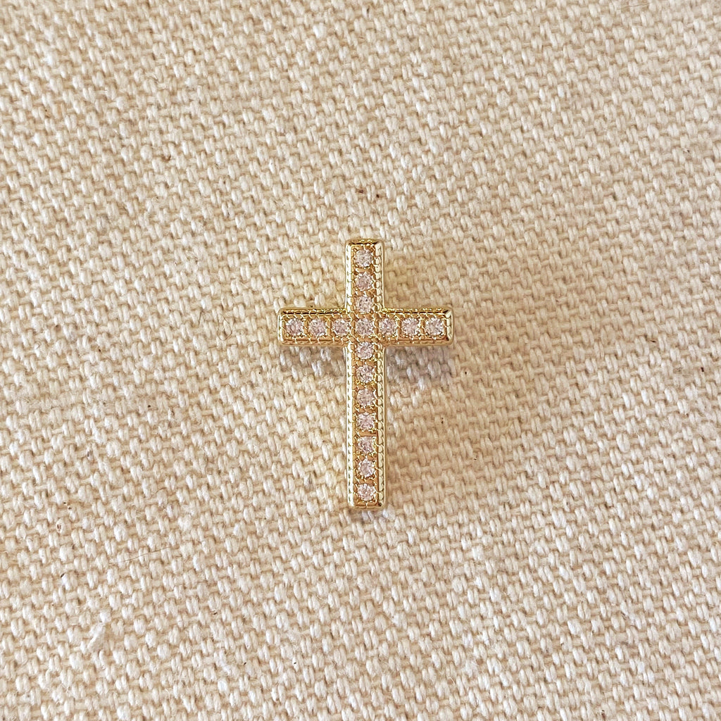 Mondsee 18k Gold Filled Cross Pendant With Micro Cubic Zircon Stones | 18k Gold Filled Jewelry