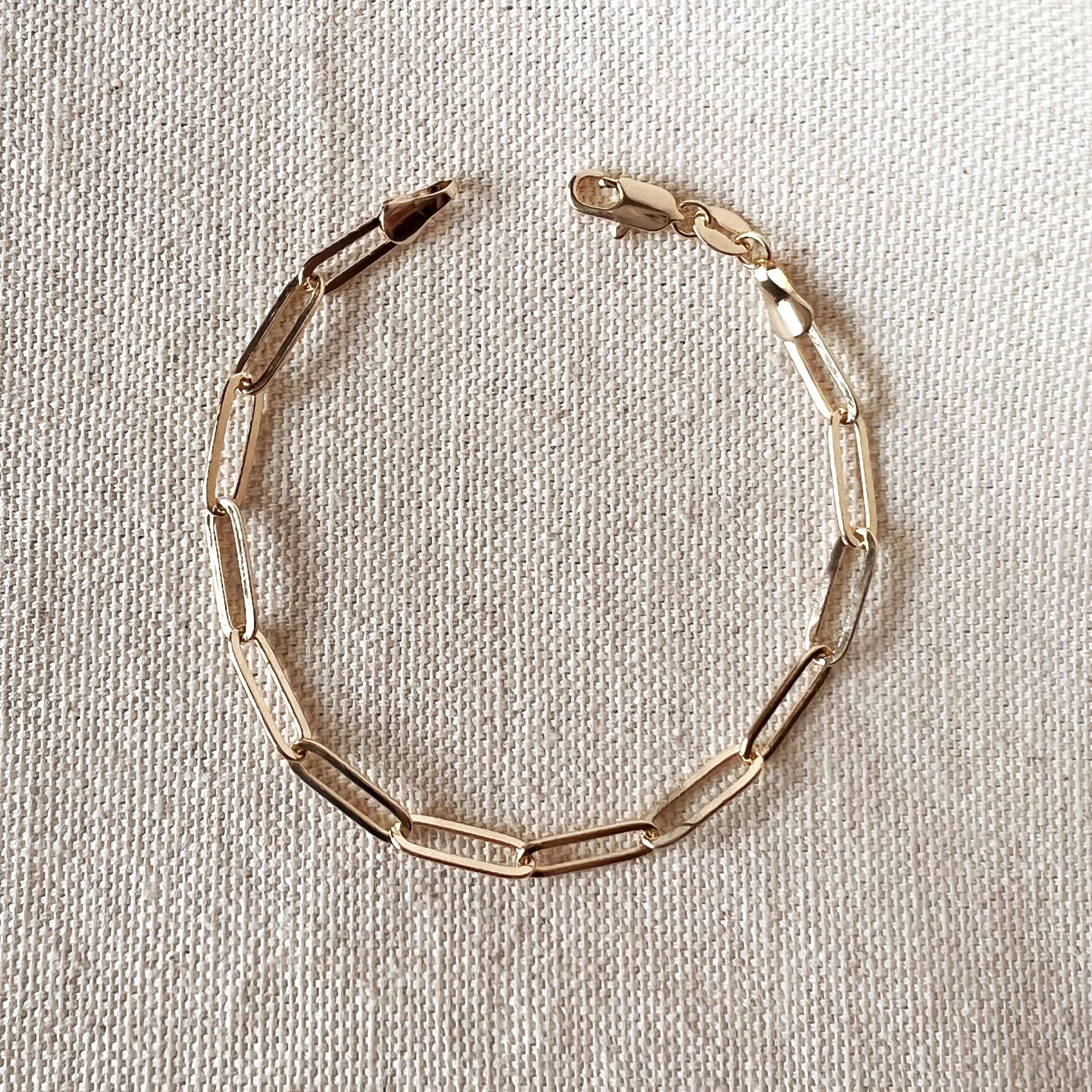 Mondsee 18k Gold Filled Classic Paperclip Bracelet | 18k Gold Filled Jewelry