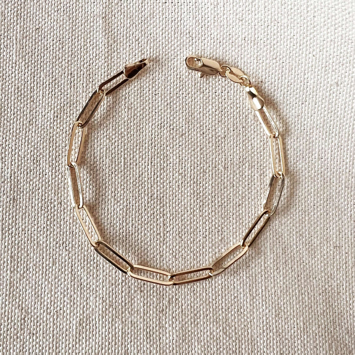 Mondsee 18k Gold Filled Classic Paperclip Bracelet | 18k Gold Filled Jewelry