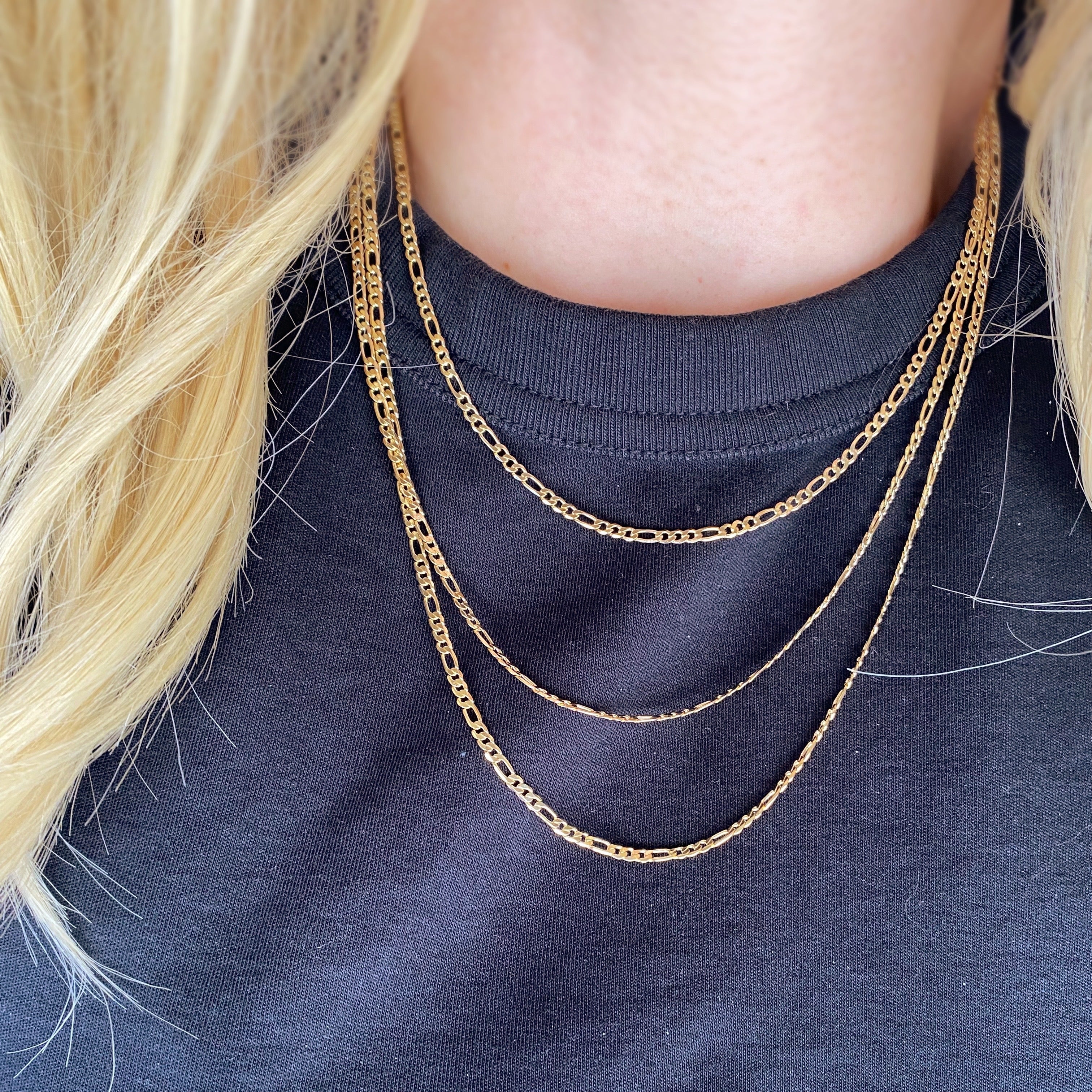 Mondsee 18k Gold Filled 2.5mm Flat Figaro Chain | 18k Gold Filled Jewelry