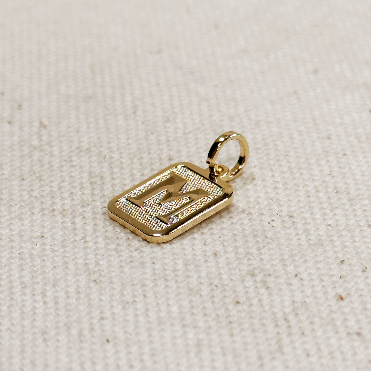 Textured Initial Plate Pendant, view 5