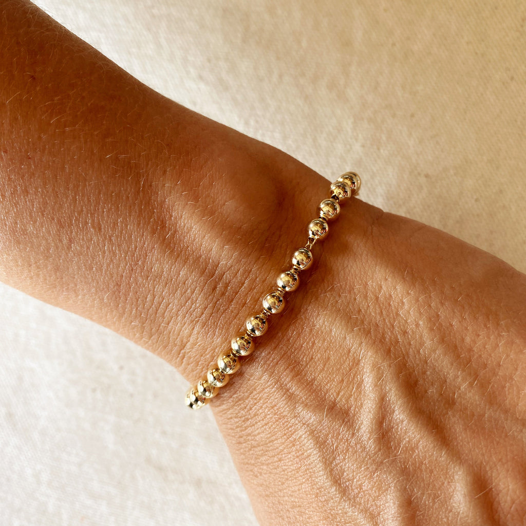 Mondsee 18k Gold Filled 4.5mm Beaded Bracelet | 18k Gold Filled Jewelry