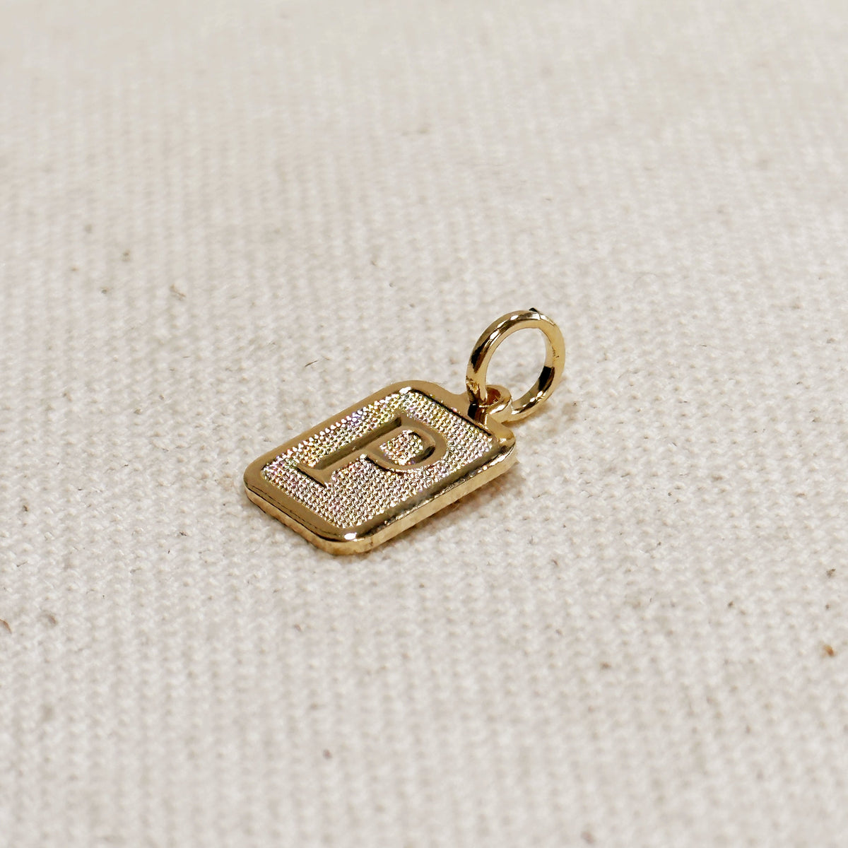Textured Initial Plate Pendant – P