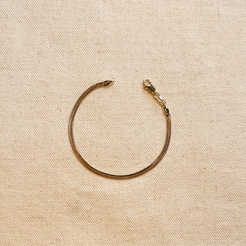 Mondsee 18k Gold Filled 3.0mm Herringbone Bracelet | 18k Gold Filled Jewelry