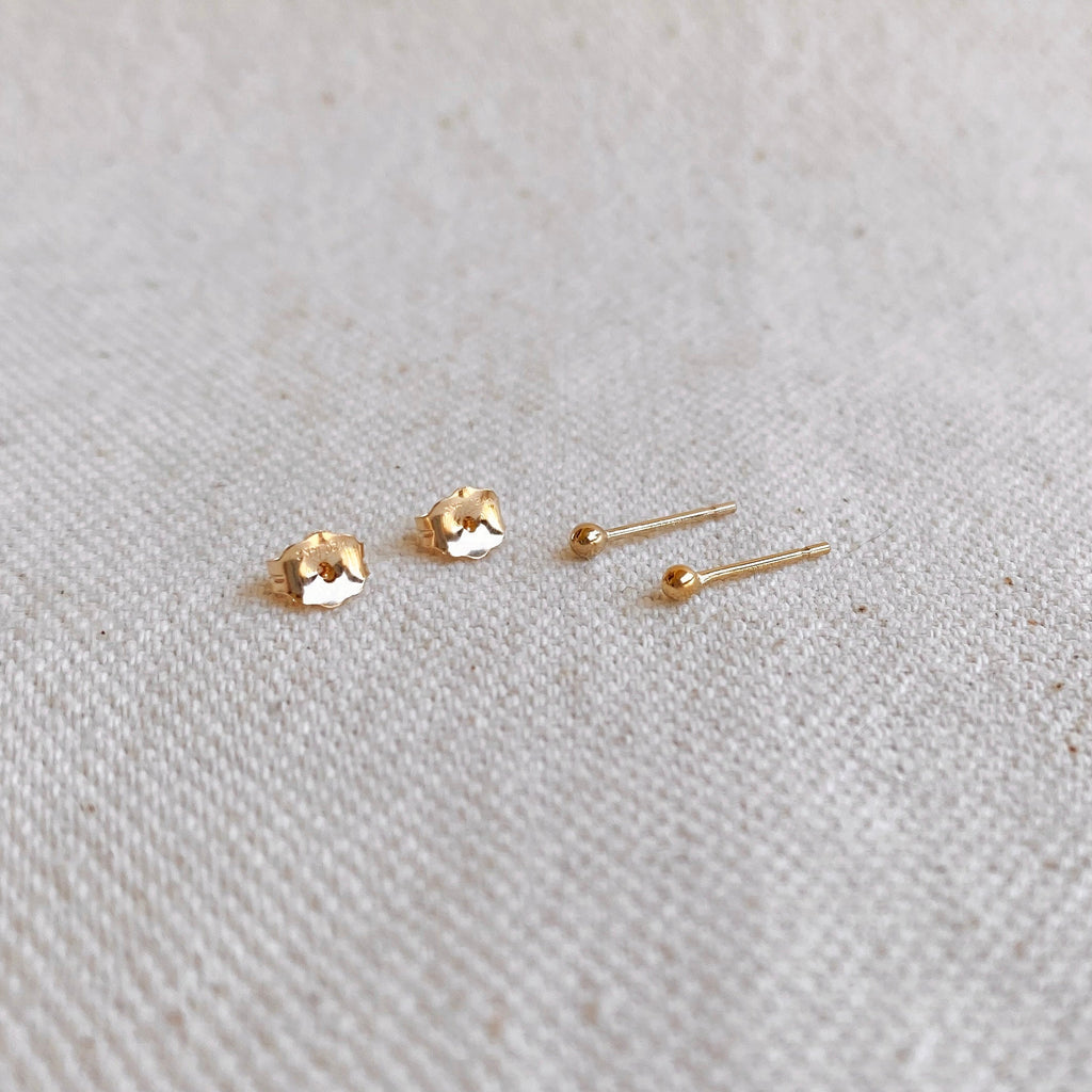 Mondsee 14k Gold Filled 2.0mm Ball Stud Earrings | 18k Gold Filled Jewelry