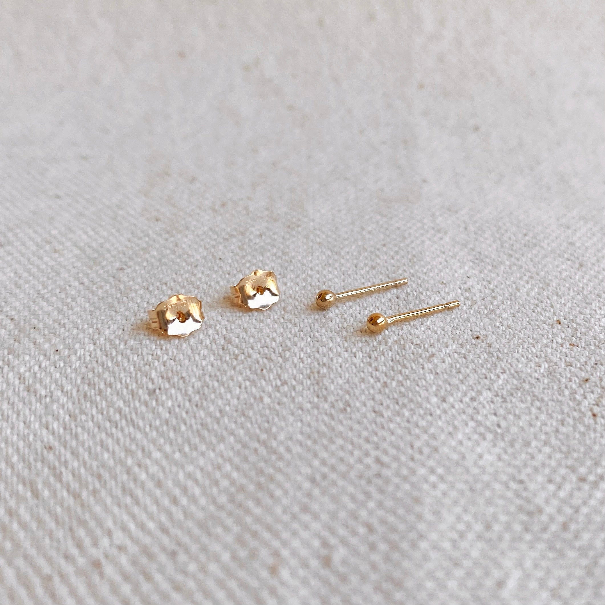 Mondsee 14k Gold Filled 2.0mm Ball Stud Earrings | 18k Gold Filled Jewelry