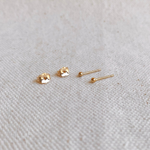 Mondsee 14k Gold Filled 2.0mm Ball Stud Earrings | 18k Gold Filled Jewelry