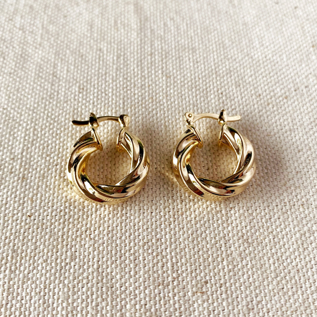 Mondsee 18k Gold Filled Italian Twisted Hoop Earrings | 18k Gold Filled Jewelry