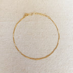 Mondsee 18k Gold Filled Pressed Detail Chain Anklet | 18k Gold Filled Jewelry