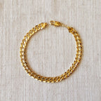 Mondsee 18k Gold Filled Unisex Diamond Cut Cuban Link Bracelet Anklet | 18k Gold Filled Jewelry