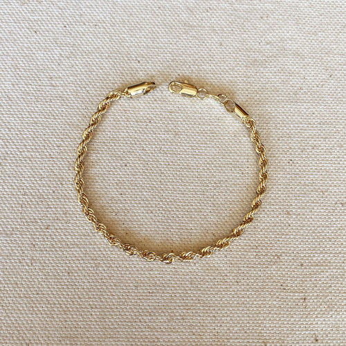 Mondsee 18k Gold Filled 3mm Rope Bracelet | 18k Gold Filled Jewelry