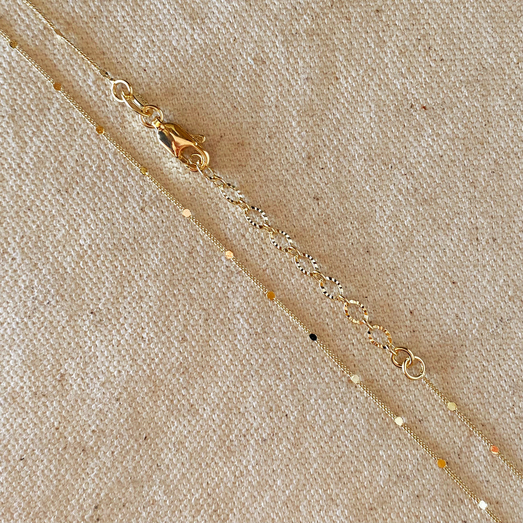 Mondsee 18k Gold Filled 1mm Curb Chain With Pressed Details | 18k Gold Filled Jewelry