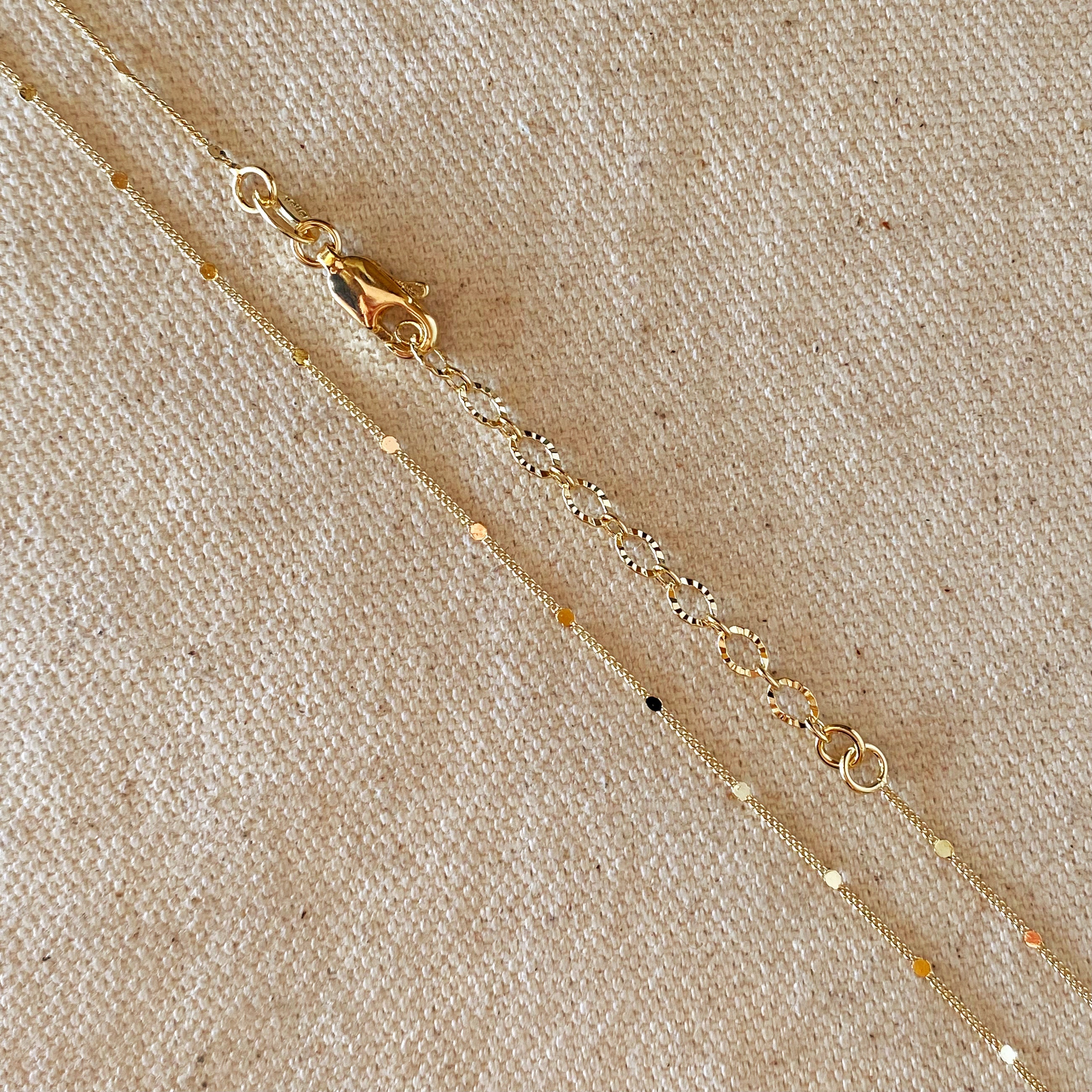 Mondsee 18k Gold Filled 1mm Curb Chain With Pressed Details | 18k Gold Filled Jewelry
