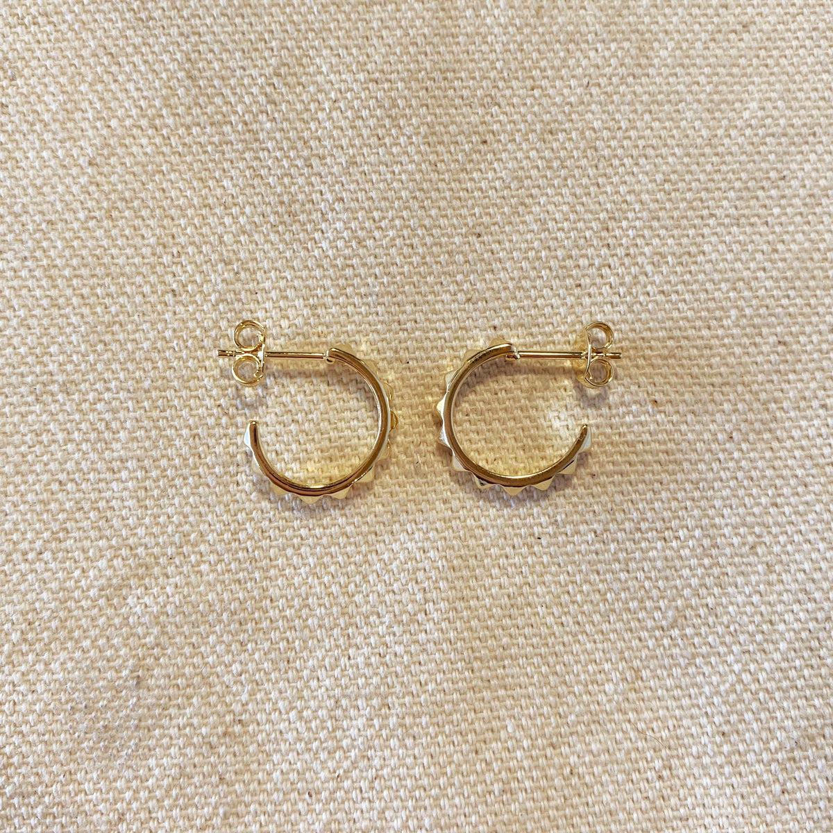 18k Gold Filled Spiked C-Hoop