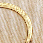 Mondsee 18k Gold Filled 6mm Herringbone Bracelet | 18k Gold Filled Jewelry