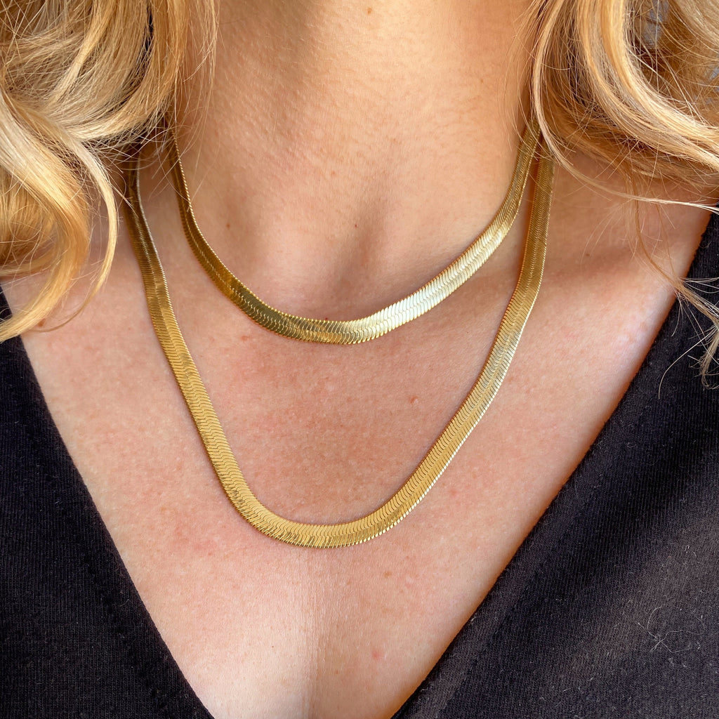 Mondsee 18k Gold Filled 6.0mm Herringbone Chain | 18k Gold Filled Jewelry