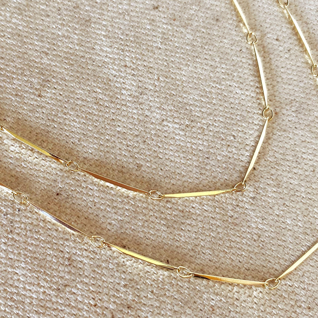 Mondsee 18k Gold Filled 1mm Diamond Cut Straw Chain | 18k Gold Filled Jewelry