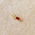 Mondsee 18k Gold Filled Baguette Birthstone Charm | 18k Gold Filled Jewelry