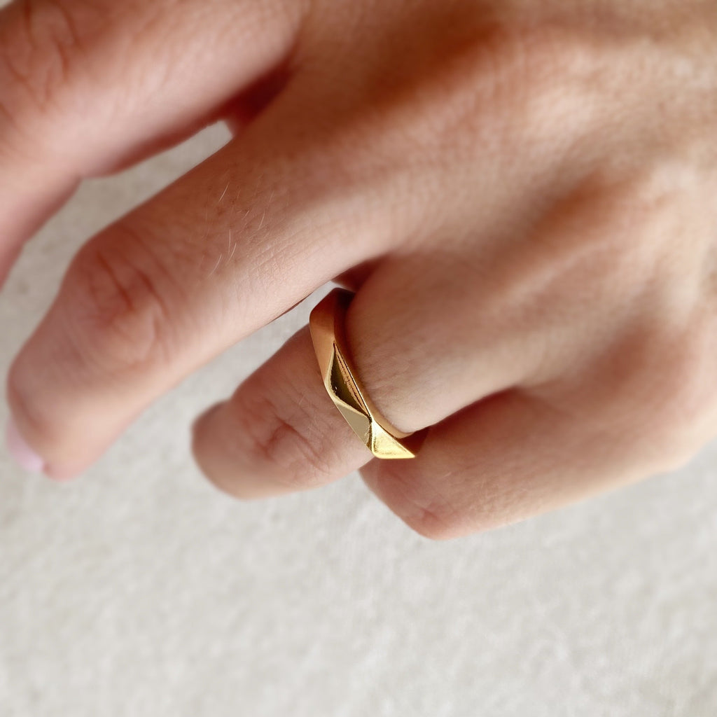 Mondsee 18k Gold Filled Faceted Band Ring | 18k Gold Filled Jewelry