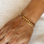 Mondsee 18k Gold Filled Unisex Diamond Cut Cuban Link Bracelet Anklet | 18k Gold Filled Jewelry
