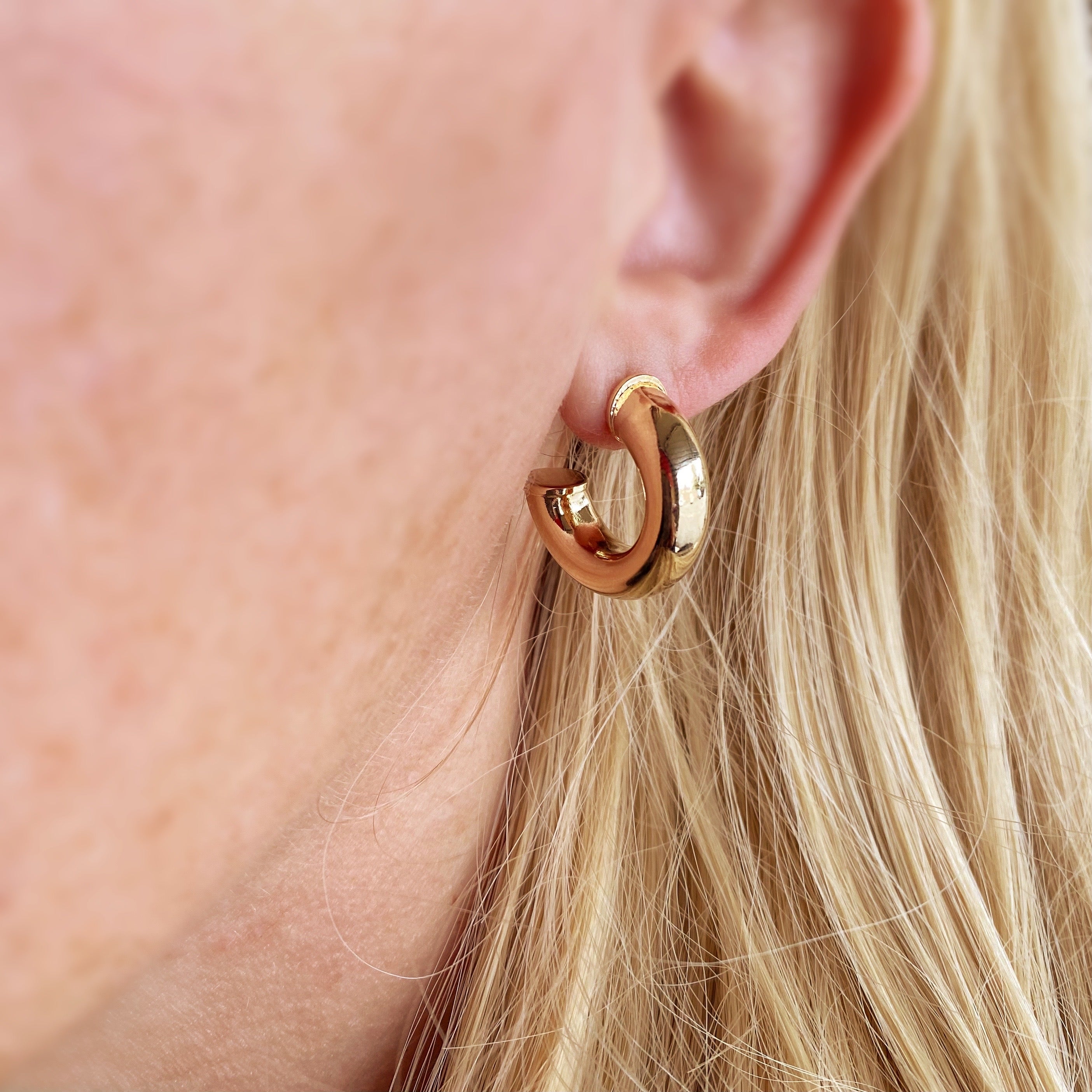 Mondsee 18k Gold Filled Chubby Half-Hoop Earrings | 18k Gold Filled Jewelry
