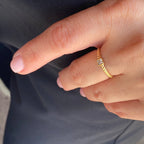 Mondsee 18k Gold Filled Twisted Solitaire Band With Cubic Zirconia Stone | 18k Gold Filled Jewelry