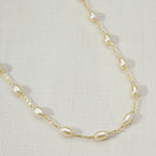Mondsee 18k Gold Filled Oval Shaped Pearl Necklace | 18k Gold Filled Jewelry