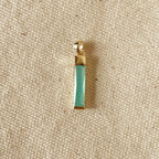Mondsee 18k Gold Filled Long Mint Crystal Baguette Charm | 18k Gold Filled Jewelry