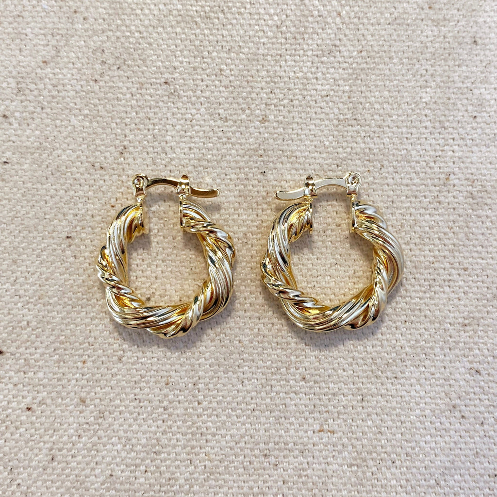 Mondsee 18k Gold Filled 21mm Double Twisted Tube Hoop Earrings | 18k Gold Filled Jewelry