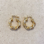 Mondsee 18k Gold Filled 21mm Double Twisted Tube Hoop Earrings | 18k Gold Filled Jewelry
