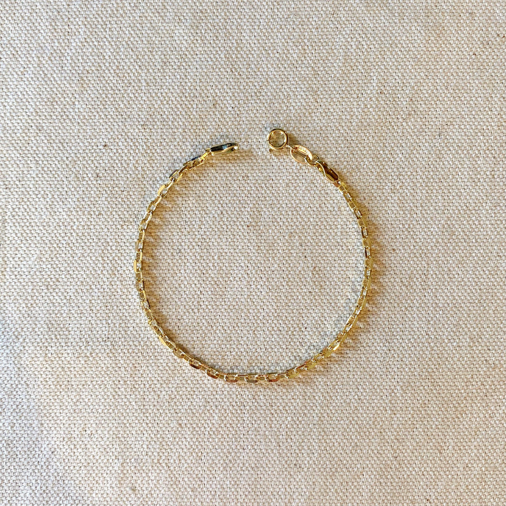 Mondsee 18k Gold Filled Diamond Cut Anchor Link Bracelet | 18k Gold Filled Jewelry