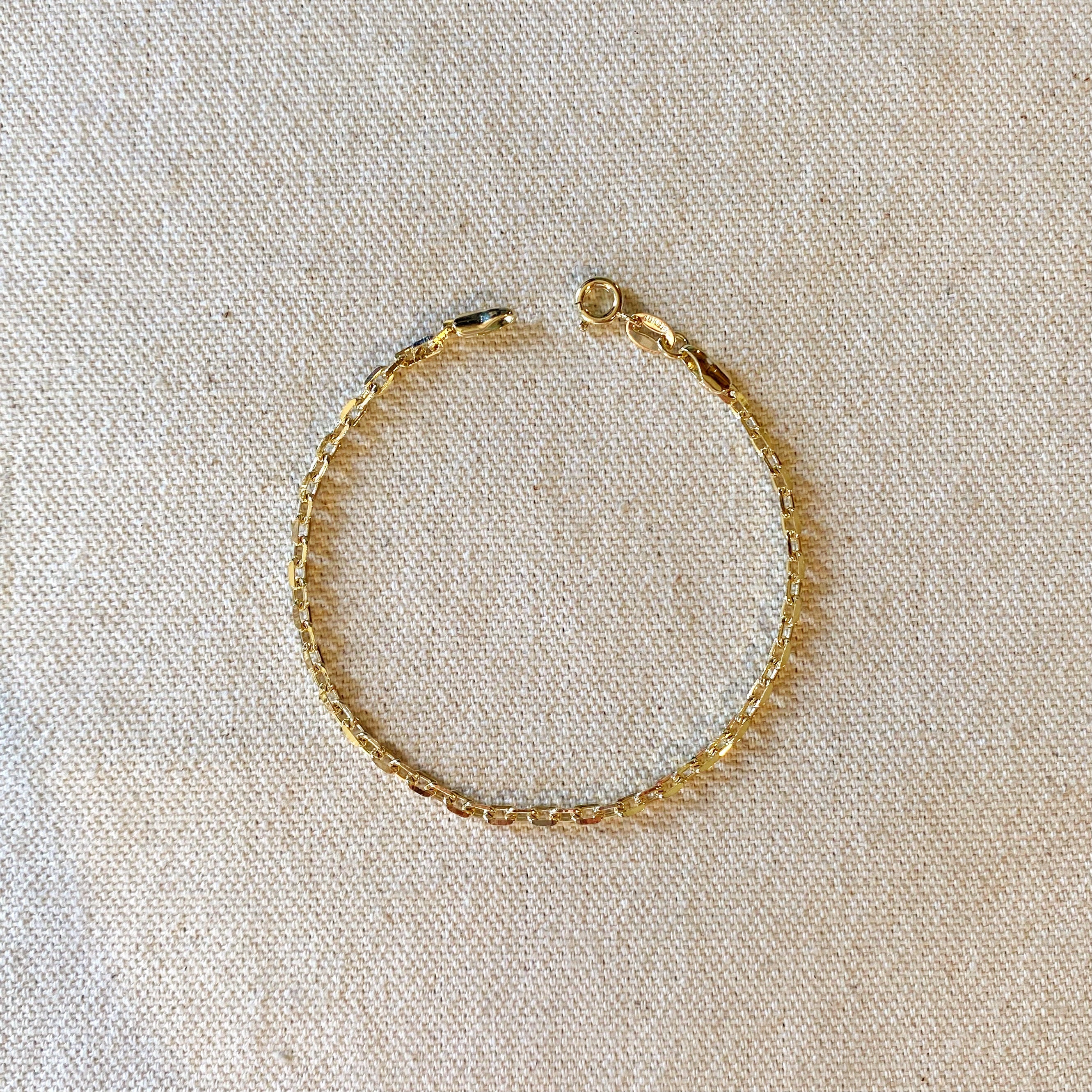 Mondsee 18k Gold Filled Diamond Cut Anchor Link Bracelet | 18k Gold Filled Jewelry