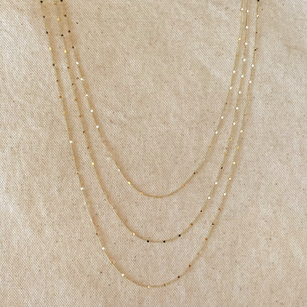 Mondsee 18k Gold Filled 1mm Curb Chain With Pressed Details | 18k Gold Filled Jewelry