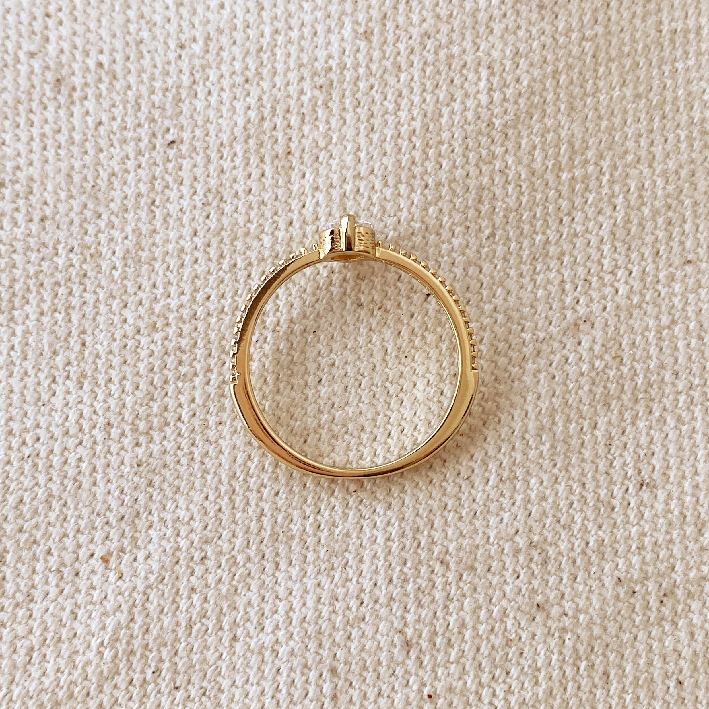 Mondsee 18k Gold Filled Vintage Mini Heart Stackable Band Ring | 18k Gold Filled Jewelry