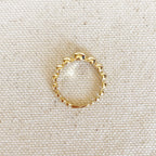 Mondsee 18k Gold Filled Beaded Blue Cubic Zirconia Bezel Ring | 18k Gold Filled Jewelry
