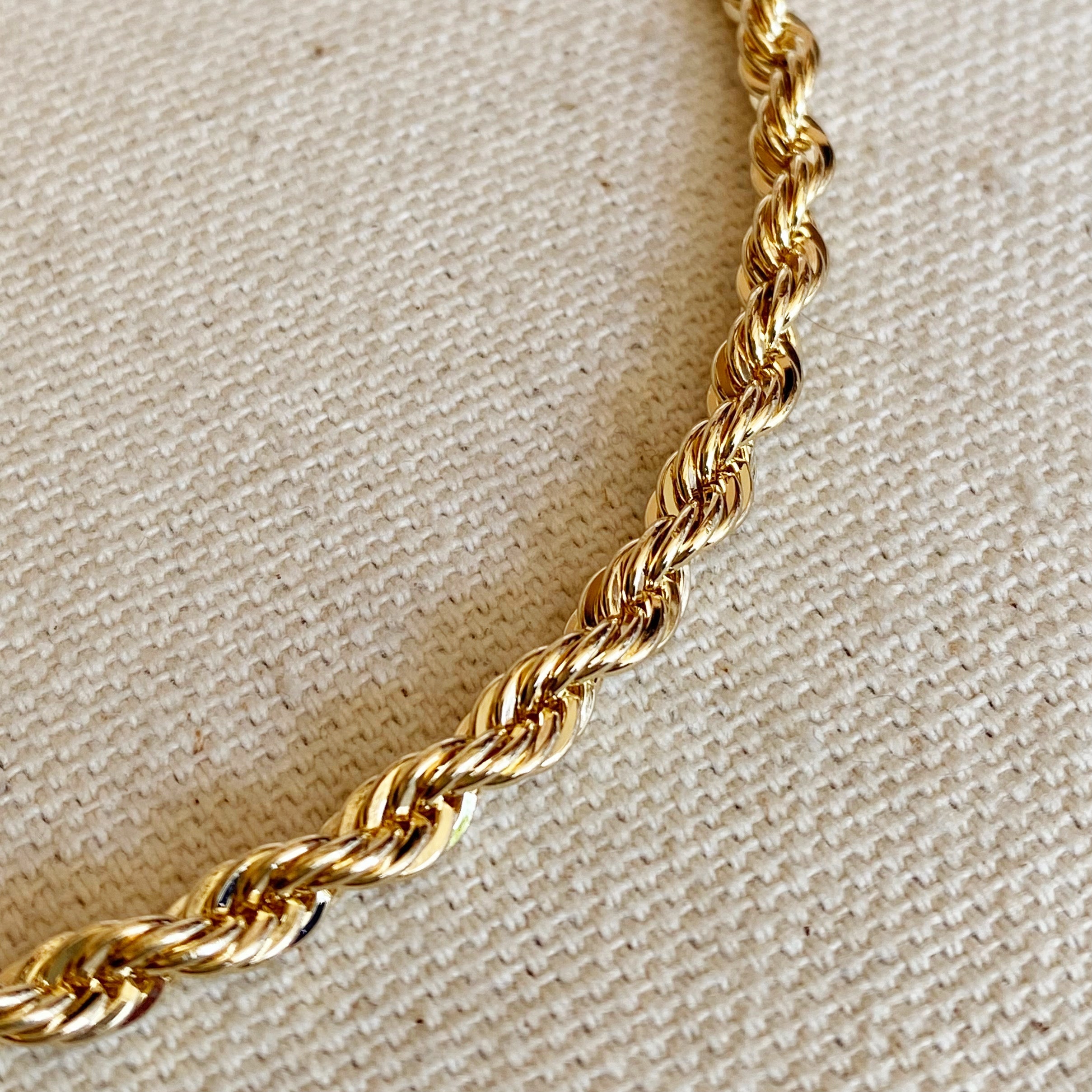 Mondsee 18k Gold Filled 4.0mm Rope Anklet | 18k Gold Filled Jewelry