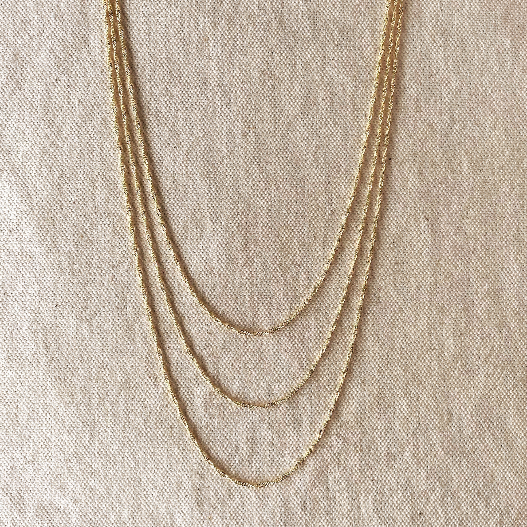 Mondsee 18k Gold Filled 1.3mm Singapore Chain | 18k Gold Filled Jewelry
