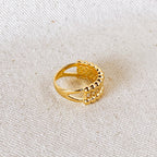 GoldFi 18k Gold Filled Beaded and Cubic Zirconia Ring