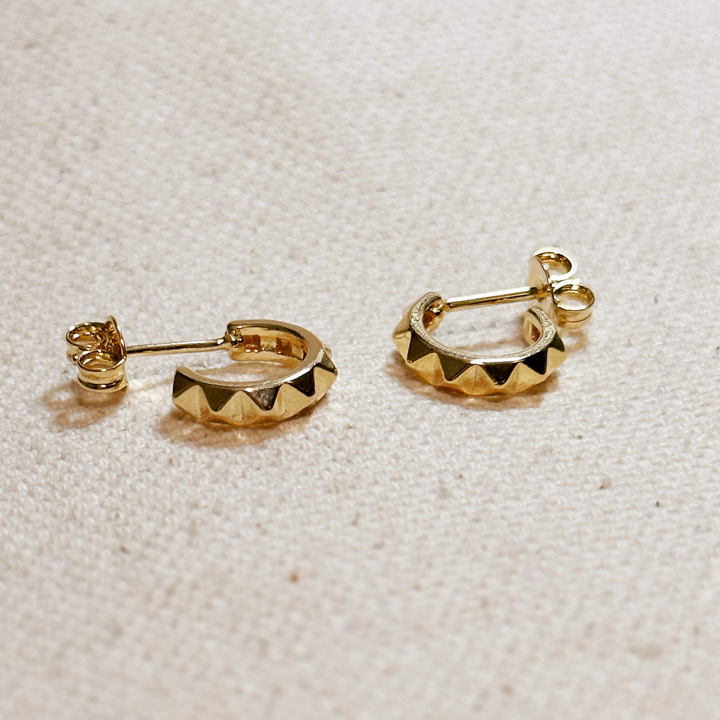 18k Gold Filled Spiked C-Hoop