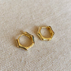 Mondsee 18k Gold Filled Bamboo Clicker Hoop Earrings | 18k Gold Filled Jewelry