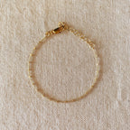 Mondsee 18k Gold Filled 1mm Spaced Beaded Bracelet | 18k Gold Filled Jewelry
