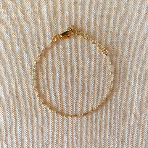 Mondsee 18k Gold Filled 1mm Spaced Beaded Bracelet | 18k Gold Filled Jewelry