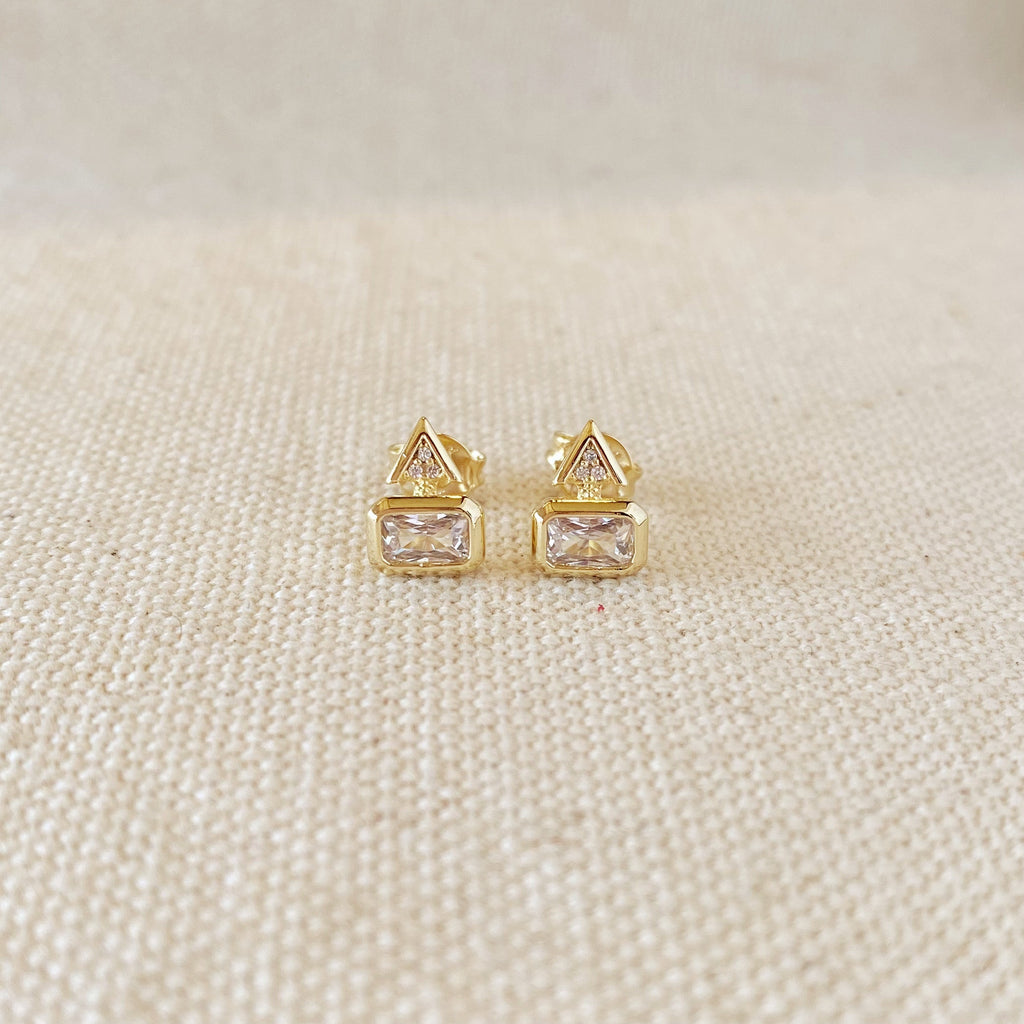 18k Gold Filled Geometric Stud Earrings