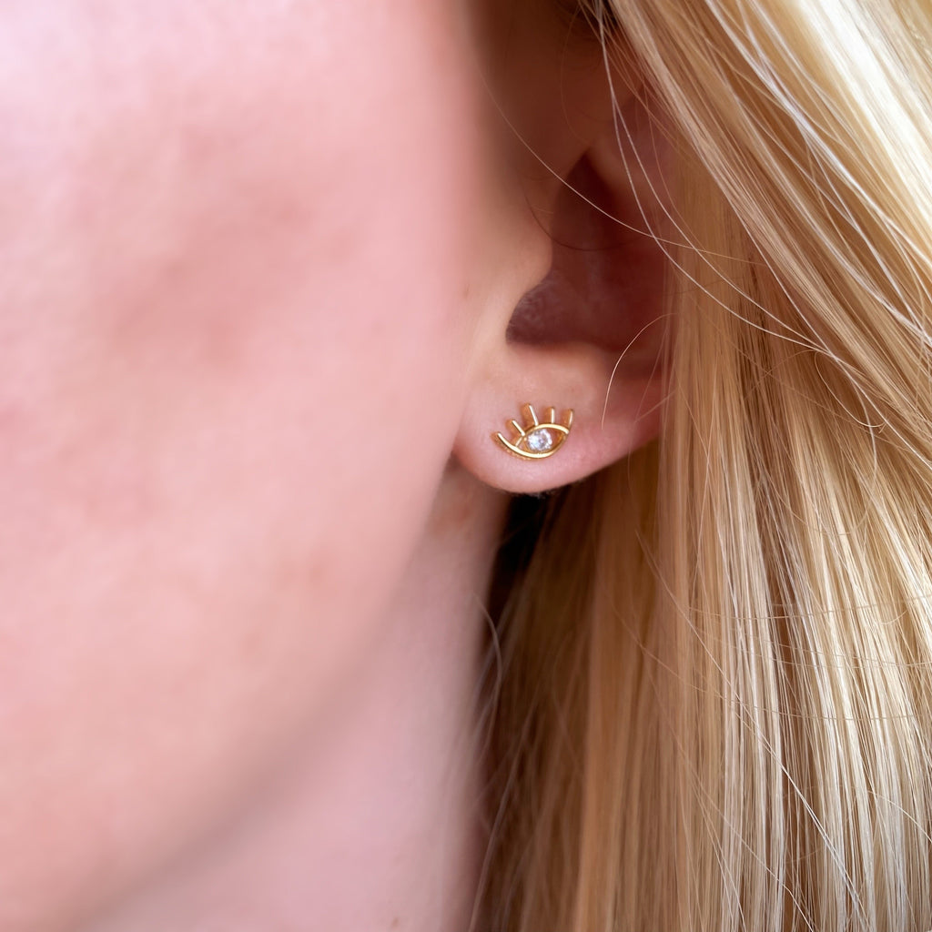 Mondsee 18k Gold Filled Eye Stud Earring | 18k Gold Filled Jewelry