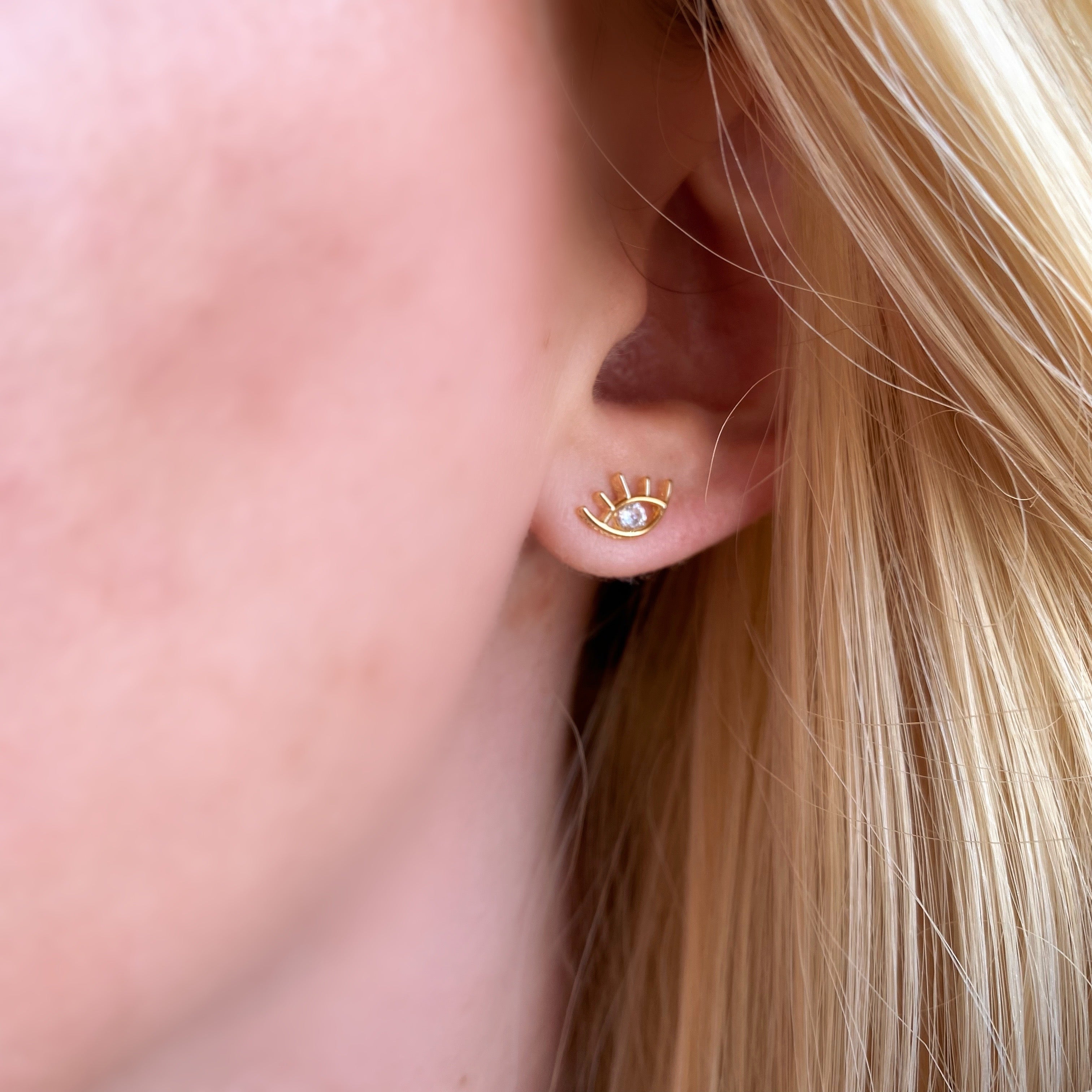 Mondsee 18k Gold Filled Eye Stud Earring | 18k Gold Filled Jewelry