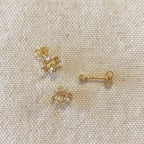 Mondsee 18k Gold Filled 2 Part Round Stud Earrings | 18k Gold Filled Jewelry